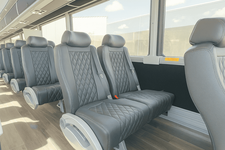 interior of Fort Wayne Coach Bus Service charter bus